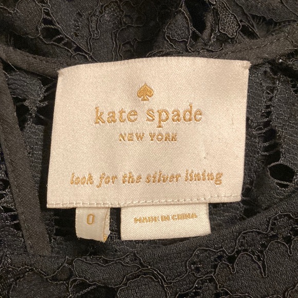 Kate Spade Black Lace Cocktail Dress Backless Size 0 - Picture 7 of 7